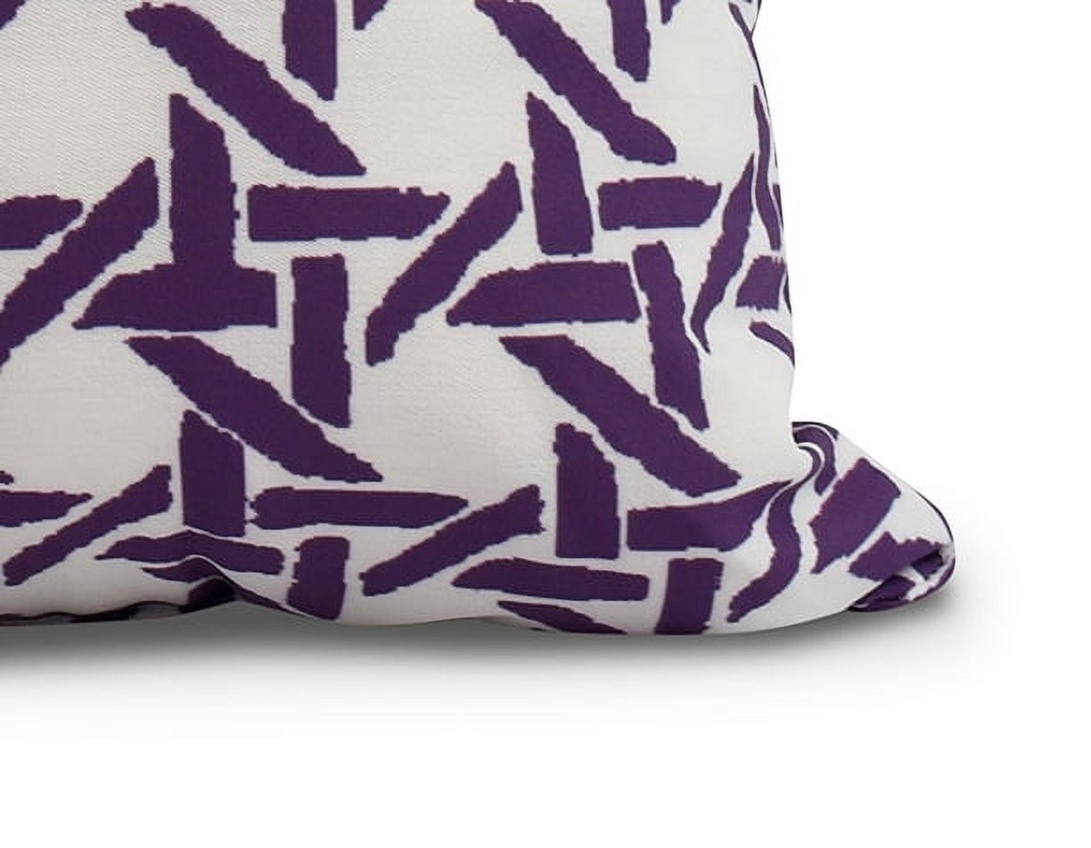 Simply Daisy, 16" x 16" Rattan Geometric , Geometric Print Outdoor Pillow, Purple