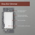 thumbnail image 4 of Interruptor regulador electrónico Lutron Diva de baja tensión de 300 W, color blanco, 4 of 5