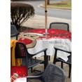 thumbnail image 4 of Outdoor Tablecloth with Umbrella Hole and Zipper, Christmas Elk Square Table Cloth 60x60 Inch Waterproof Tablecloth, Xmas Snowflake Winter Holiday New Years Picnic Table Cover for Patio Camping, 4 of 7
