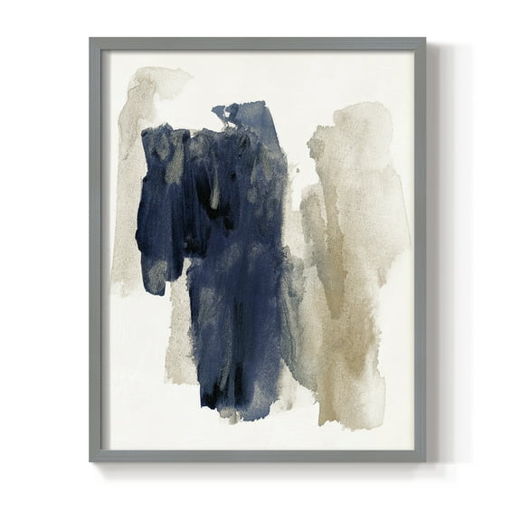 Navy Sweep in Gray Solid Wood 8 x 10 Framed Print