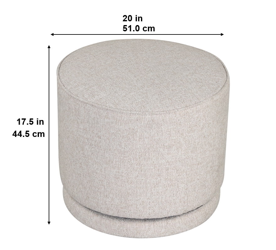 Better Homes & Gardens Elsie Swivel Ottoman, Heather Wheat