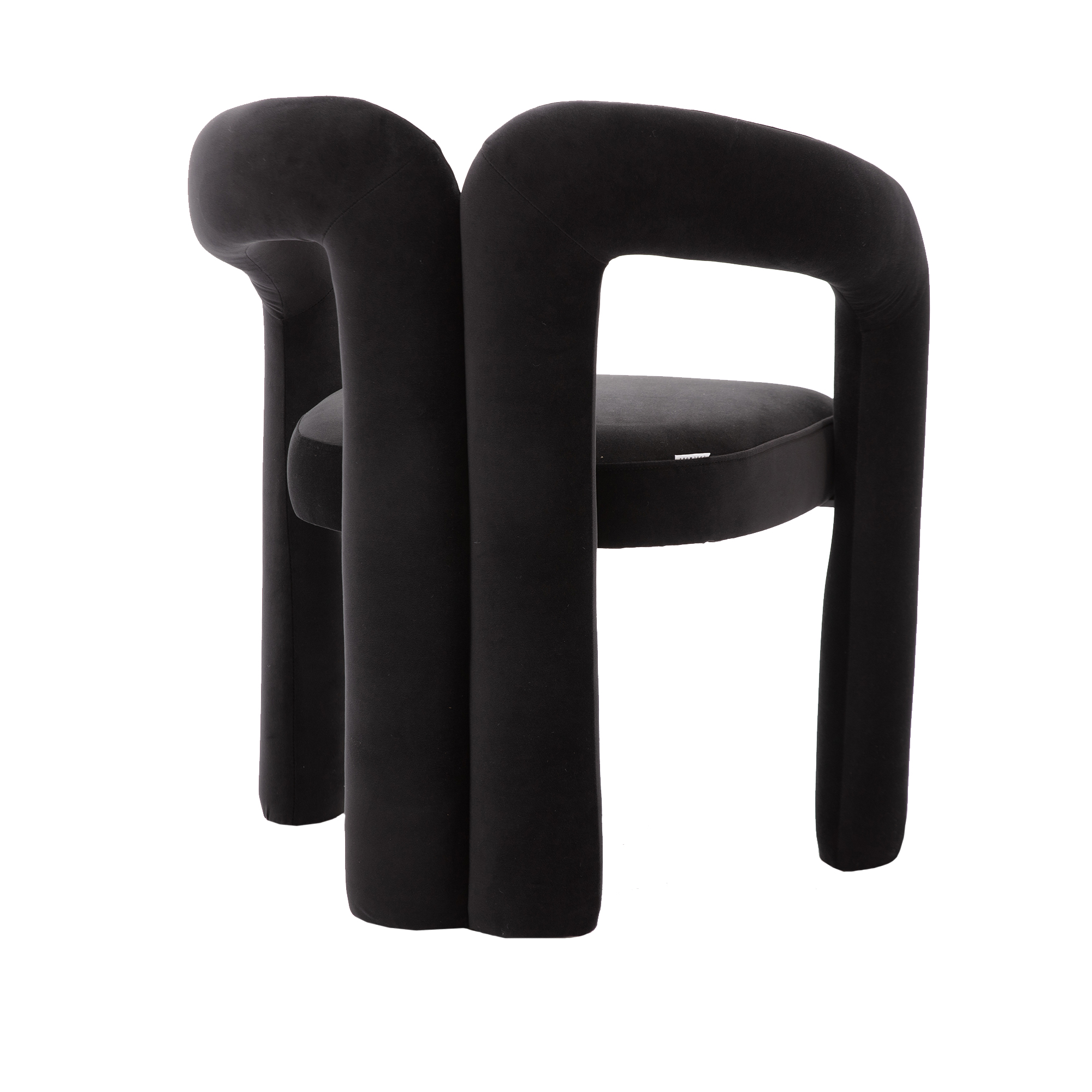 MOONMISS Velvet Upholstered Wood Frame Contemporary Designed Dining Side Chair（set of 2）-Black
