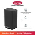 thumbnail image 5 of Innovaze 13 Gallon/50 Liter Rectangular Stainless Steel Step-on Trash Can for Kitchen, Matte Black, 5 of 9