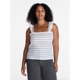 thumbnail image 2 of Time and Tru Women's Smocked Cotton Tank Top with Ruffle Straps, Sizes XS-XXXL, 2 of 6