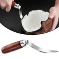 thumbnail image 2 of Miyuadkai Stainless Steel Coconut Meat Scooper, Coconut Meat Removal Tool Stainless Coconut Meat Scraper with Wooden and Non Slip Handle Sleeve (Sliver), 1 Coconut Cutter, 2 of 6