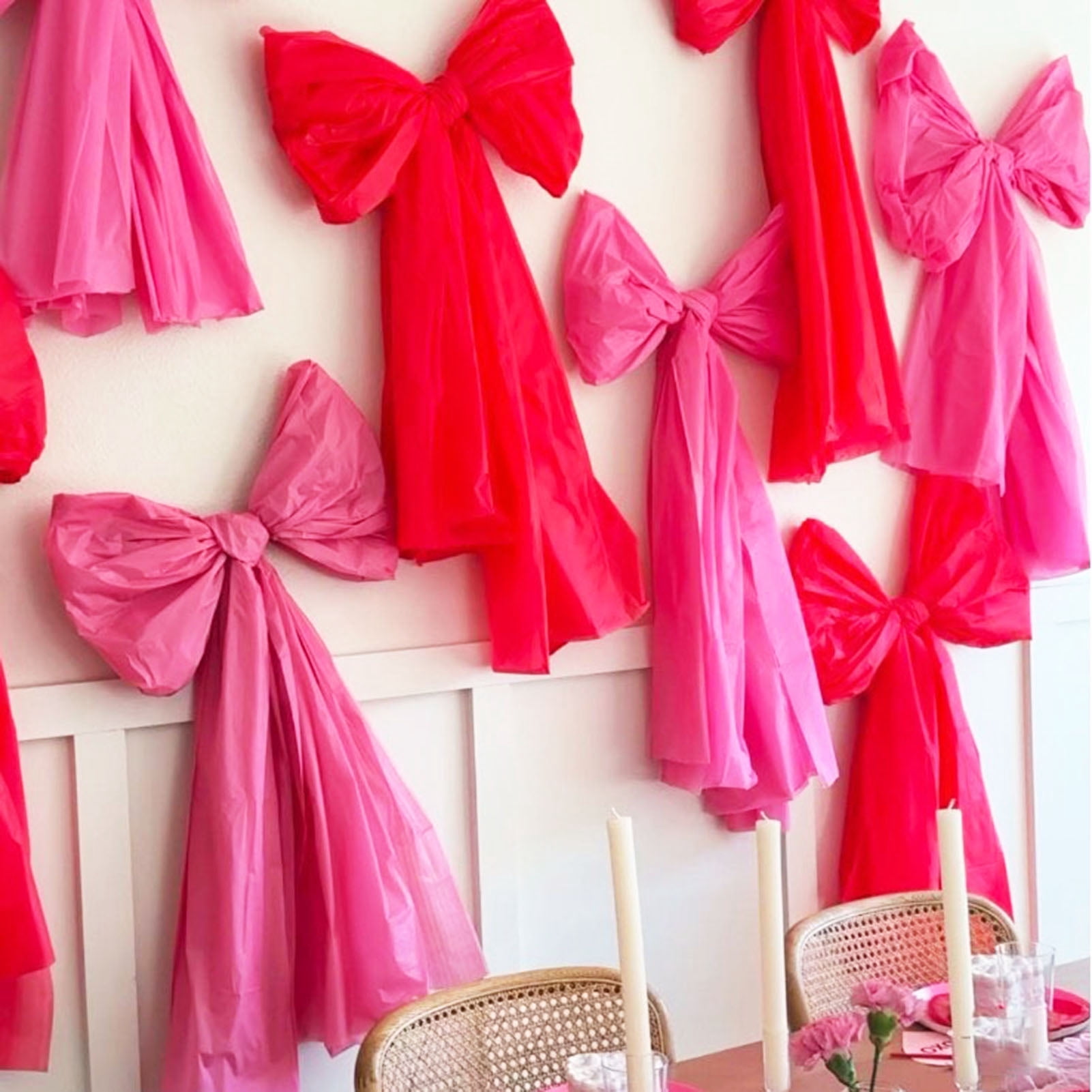 OIUR 5Pcs 24" Large Bow Plastic Decorative Bow for Gift Wrapping Anniversary Wedding Birthday Party Decoration