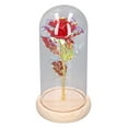 thumbnail image 2 of Light Rose Glass Cover, Light Up Rose Glass Colorful Gold Artificial Romantic  For Anniversary Red, 2 of 8