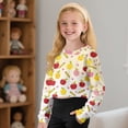 thumbnail image 5 of Xixirimido Apples and Pencils Girls Crop Tops Kids Long Sleeve Pullover Sweatshirts Girls Cropped Crewneck Sweatshirt Teen Spring Fall Outfits for 5-6 Years, 5 of 7
