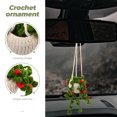 thumbnail image 2 of Pavo Crochet Car Hanging Ornament Crochet Potted Plant Decor Car Rear View Mirror Hanging Accessory, 2 of 7