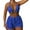 A178 Blue, variant on Two Piece Swimsuit for Women Ruffled Halter Top with Drawstring Shorts, Flowy Cover Up Style Beach, Pool & Summer Holidays
