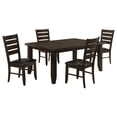 thumbnail image 3 of Coaster Dalila 5-Piece Rectangular Dining Table Set, Cappuccino, 3 of 12