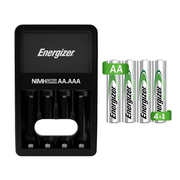 Cargador Pilas Baterías Energizer + 4 pilas recargables AA