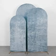 thumbnail image 2 of Efavormart Set of 3 Dusty Blue Crushed Velvet Chiara Wedding Arch Covers For Round Top Backdrop Stands - 5ft, 6ft, 7ft, 2 of 5