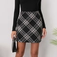 thumbnail image 2 of Lolmot Womens Plaid Flannel Skirts, Y2K Classic Fit High Rise Mini Skirt, Stretchy Pencil Skirts, Fall Winter Business Outfits, 2 of 9