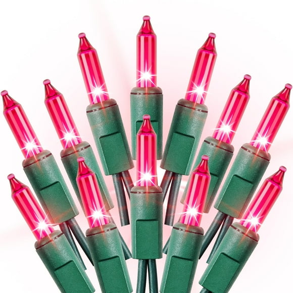 Luces navideñas Dirnun 100 rosas, 6 m, incandescentes UL 120 V