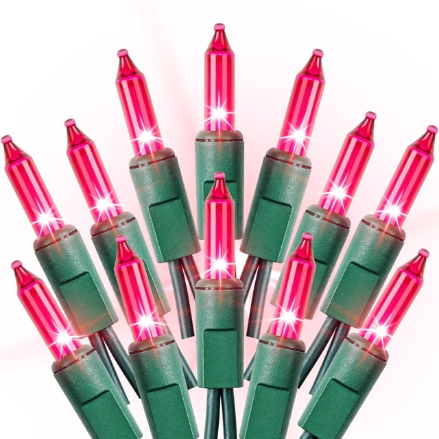 Luces navideñas Dirnun 100 rosas, 6 m, incandescentes UL 120 V