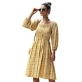 thumbnail image 4 of Summer Dresses for Women Maxi Dress Dropped Shoulder Floral Long Sleeve Dress, 4 of 6
