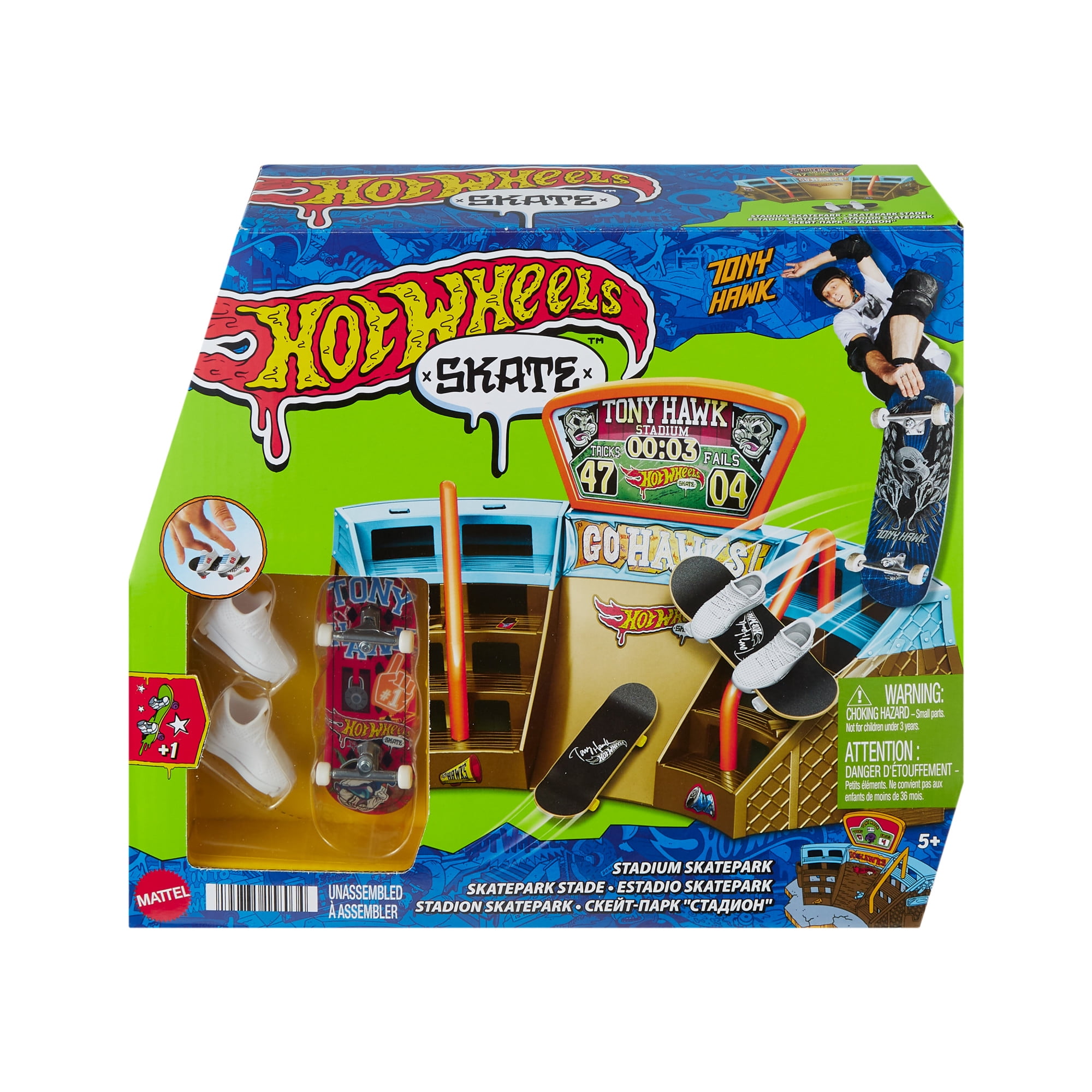 ホットウィール TONY HAWK TRANSFORMING SKATE BUS Hot Wheels Skate Tony Hawk Transforming Skate Bus with 1 Exclusive