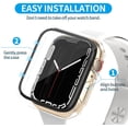 thumbnail image 5 of 3 PCS Case for Apple Watch Series 7 41mm with Tempered Glass Screen Protector, Hard PC Shockproof Protective Cover for iWatch 7 41mm Accessories (Black+Clear+Green), 5 of 5