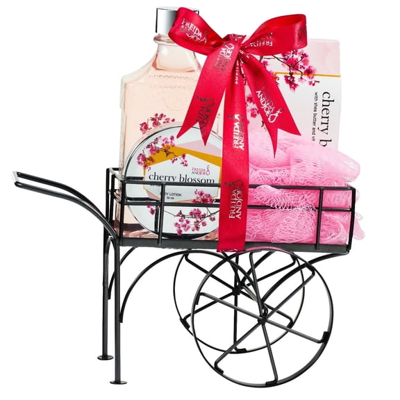 Freida and Joe Bath and Body Gift Set for Her Deluxe Cherry Blossom Bath and Body Spa Gift Set for Women Valentines Gift