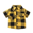 thumbnail image 2 of KYAIGUO 1-5 Years Boys Short Sleeve Button down Shirt Summer Plaid Casual Shirts for Baby Toddler, 2 of 10