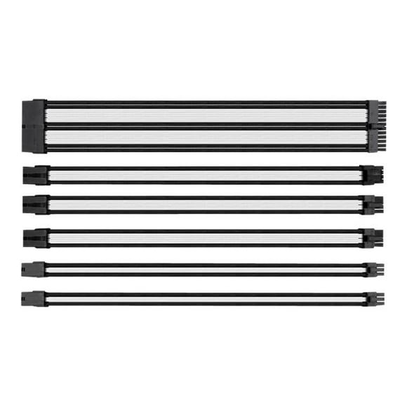 Thermaltake TtMod Sleeve - kit de Câbles d'Extension - Noir, Blanc
