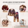 thumbnail image 7 of Haiem a herd of horses Pattern Women’s Long-sleeve Sleepwear,Sleepwear Set,2-piece Loungewear Set,Soft PJs Comfy Nightwear with Pockets-Large, 7 of 7