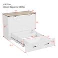 thumbnail image 6 of Murphy Bed with Charging Station, Full Size Foldable Cabinet Bed with Storage Drawer, Farmhouse Wood Space-Saving Hidden Folding Bed Chest for Home, Office, Guest Room, White, 6 of 9