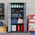 thumbnail image 6 of STANI Metal Tools Storage Cabinet, Black&Gray Garage Utility Cabinet,4 Doors & 3 Adjustable Shelves, Steel Locker with Lockable Door for Office, Home, Pantry, 6 of 8