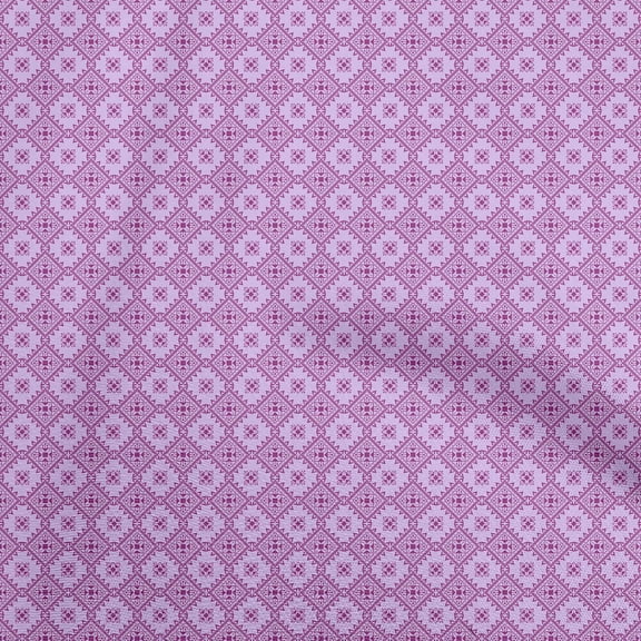 oneOone Polyester Spandex Purple Fabric Geometric Craft Projects Decor Fabric Printed By The Yard 56 Inch Wide