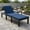 Navy & Off White, variant on GVN Outdoor Chaise Lounge Rattan, Patio Rattan Lounge Chair Chaise Couch Cushioned Height Adjustable-Blue, Outdoor Lounge Recliner Chair with Cushioned for Pool Backyard Beach White