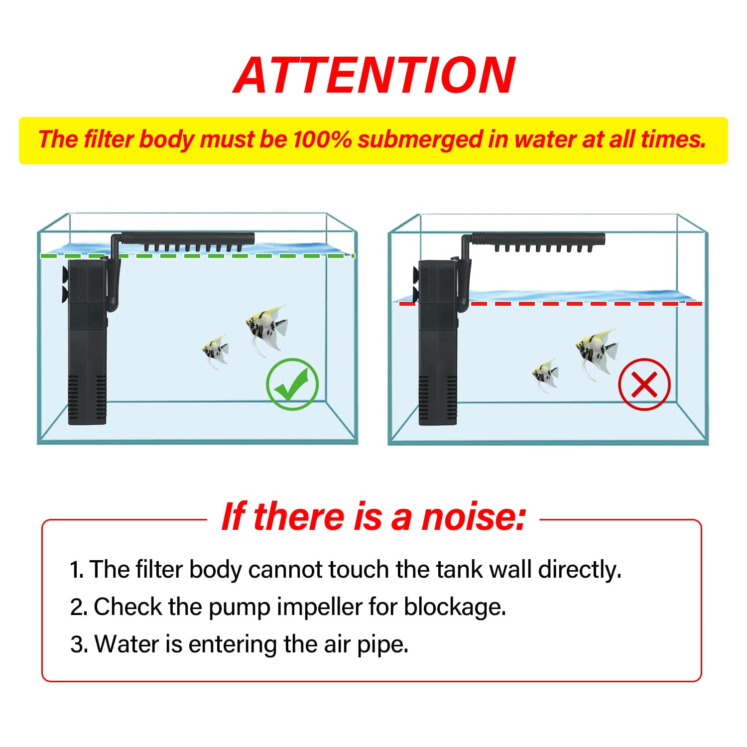 Betta Fish Filter Aquarium Internal Filter for 2-15 Gallon Fish Turtle Tank Biochemical 3 in 1 Oxygen Air and Submersible
