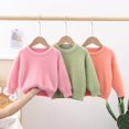 thumbnail image 4 of Toddler Baby Girl Boy Fall Winter Fuzzy Sweater Solid Color Velvet Knitted Pullover Top 1-6T, 4 of 5