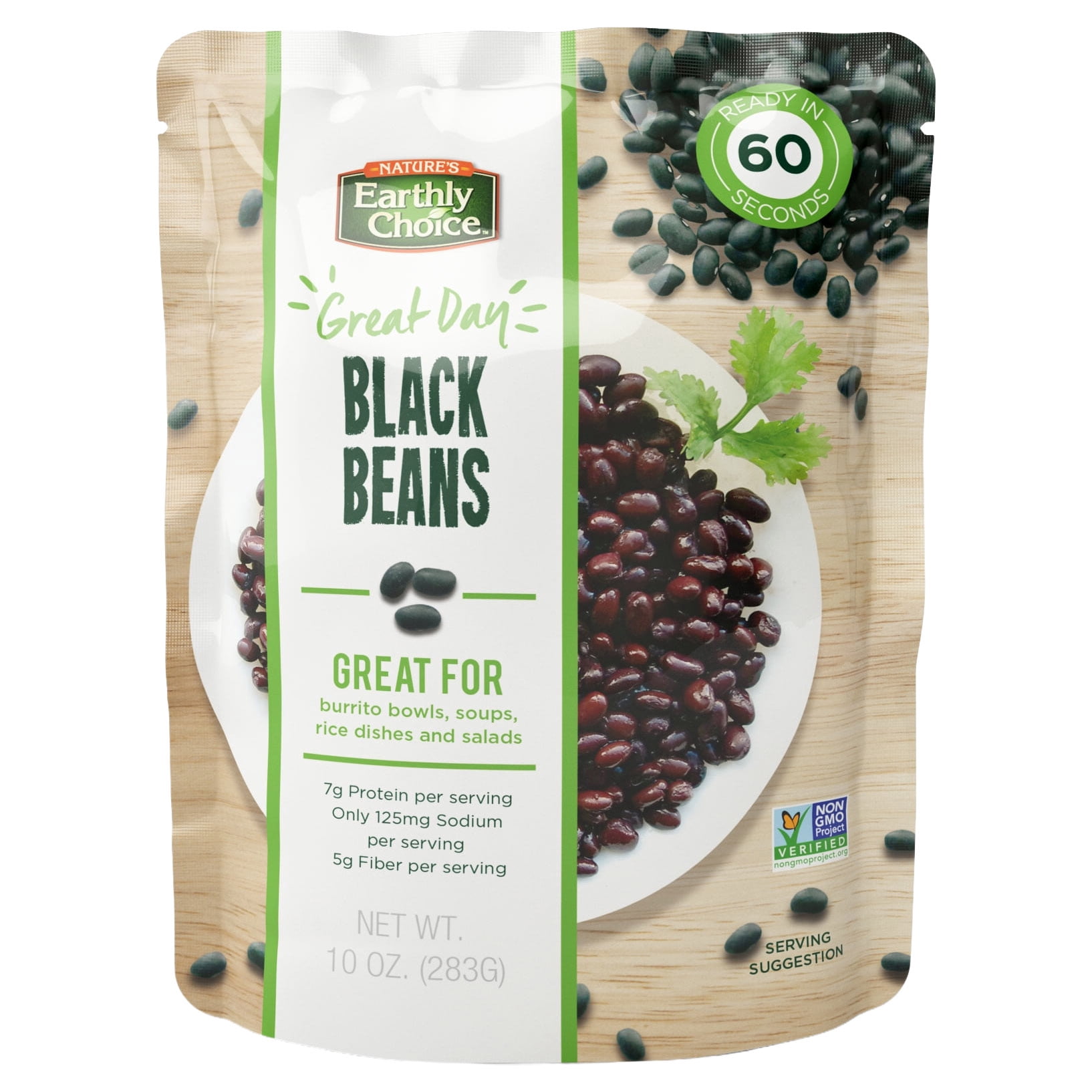 (3 pack) Nature's Earthly Choice Healthy Delicious Good Day Black Beans Bag Gluten Free, 10oz