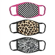 ABG Accessories Women's 3-Pack .. Adult Fashionable, Reusable Fabric .. Face Mask, Design Set, .. 3 Count (Pack of .. 1)