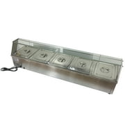 5-Pan Kettle Bain-Marie Buffet Food Warmer Server Steam Table¦