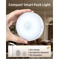 thumbnail image 2 of EZVALO 6-Pack Rechargeable Motion Sensor Light Indoor, 15 RGB Color Temps Under Cabinet Lighting, Wireless LED Puck Lights with Remote, Und, 2 of 9