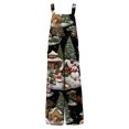 thumbnail image 3 of Women's Casual Loose Jumpsuit with Christmas Print, Green, Size S, 3 of 4