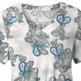 thumbnail image 4 of Pompotops Haut/chemise à Manches Courtes Col en V Imprimé Mode Grande Taille pour Femmes Été Liquidation, 4 of 5