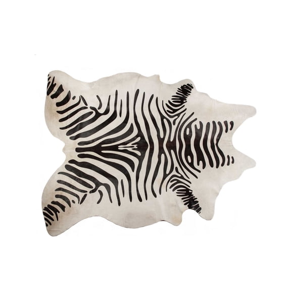 6' X 7' Cowhide Rug - Zebra Black On Off-White