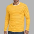 thumbnail image 3 of Klisyaur Striped Shirts for Mens Long Sleeve Crew Neck Casual Comfortable Fashion Soft Tee Regular Tops, 3 of 5