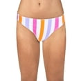 thumbnail image 4 of Salt + Cove Womens Striped Hipster Bikini Swim Bottom White XL, 4 of 4