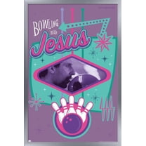 The Big Lebowski - Bowling with Jesus Wall Poster, 22.375" x 34", Framed