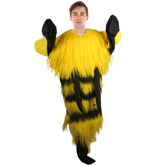 HPO Men's Adult Bee Costume, Black & Yellow Color Halloween & Cosplay Outfit Party Costume