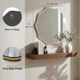 thumbnail image 2 of PERFNIQUE Gold Scalloped Mirror, 20'' Round Wall Mirrors Wavy Wood Framed for Bathroom Nursery Bedroom Living Room Entryway, Decorative Modern Wall Decor, 2 of 8