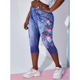 thumbnail image 1 of Tallas grandes Mariposa 3D Jean Print Great Jeggings Rosegal Leggings de talla grande, 1 of 5