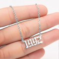 thumbnail image 2 of 1980-2019 Birth Year Number Charm Pendant Stainless Steel Chain Necklace Jewelry_k29-Silver-1992-Model code 29759 Silver 1992, 2 of 3