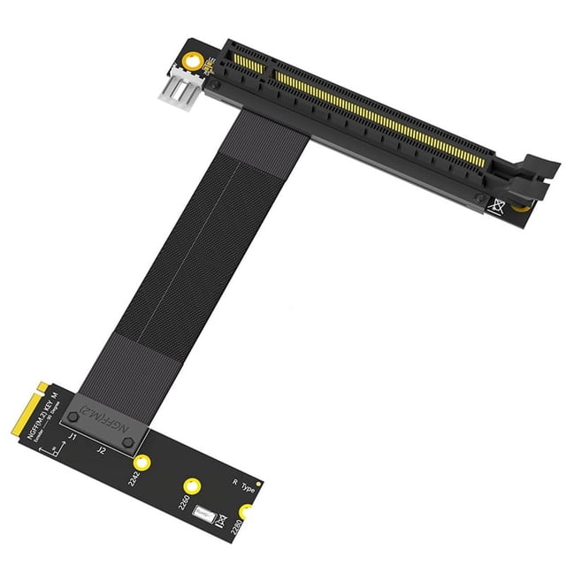 Adaptador de tarjeta gráfica vertical M.2 NGFF Key M a PCI-E 16x, cable de extensión NVME a PCI-Express 16x (dirección derecha)