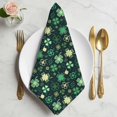 thumbnail image 2 of St. Patrick's Day Cloth Napkins, Dark Green Lucky Shamrock Leaves Spring Washable and Reusable Dinner Napkins Set of 4, Table Napkin for Kitchen Party Birthday Wedding Hotel Housewarming 20"x20", 2 of 9