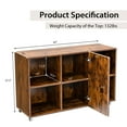 thumbnail image 2 of Gymax 3-Tier Wood Bookcase 6 Cube Bookshelf w/ Door Wheels Display Cabinet Rustic Brown, 2 of 10